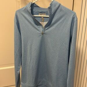 Peter Millar light blue patterned athletic mesh zip up
